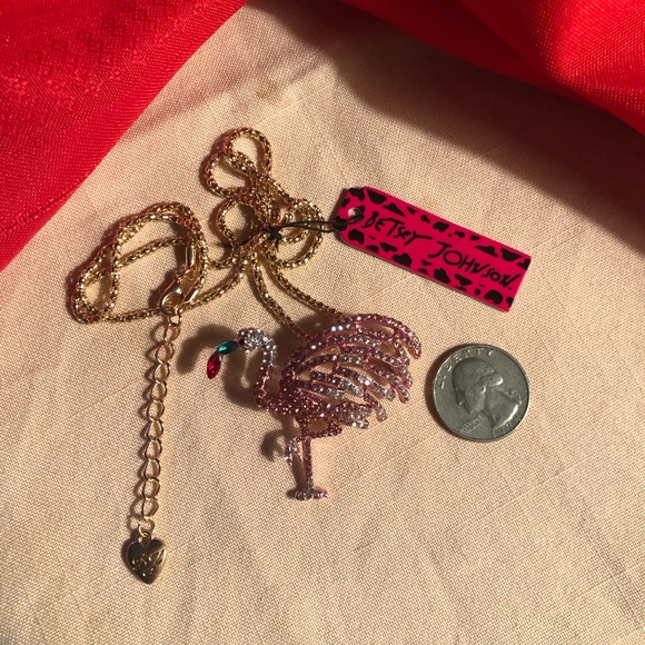 NWT Betsey Johnson Flamingo Necklace - Picture 6 of 11